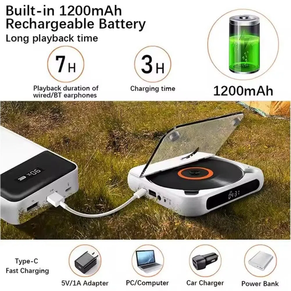 Student Tragbarer Player Bluetooth Audio Tragbarer Auto Disc Player Study Player Tragbarer Bluetooth Repeater
