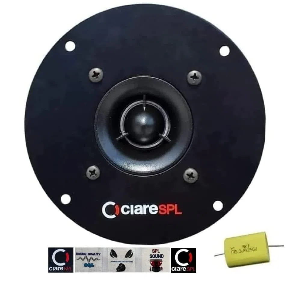 1 CIARE CT267 CT 267 hochtöner schwarz 5" 13 cm 130 mm Durchmesser 150 watt rms 300 watt max impedanz 4 ohm 105 db spl Auto, 1 stück + kondensator und 5 kostenlose Aufkleber