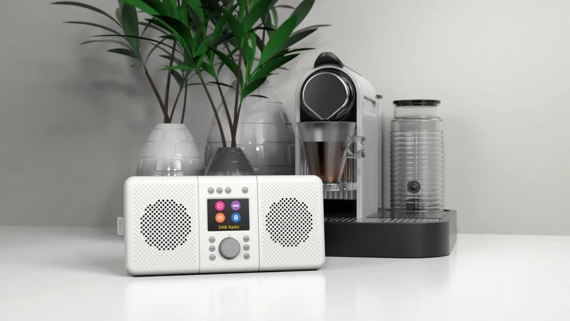 Pure Elan Connect+ All-In-One Stereo Internetradio mit DAB+ und Bluetooth 5.0 (DAB/DAB+ & UKW-Radio, Internetradio, TFT Display, 20 Senderspeicher, Musikstreaming, Podcasts) Stone Grau