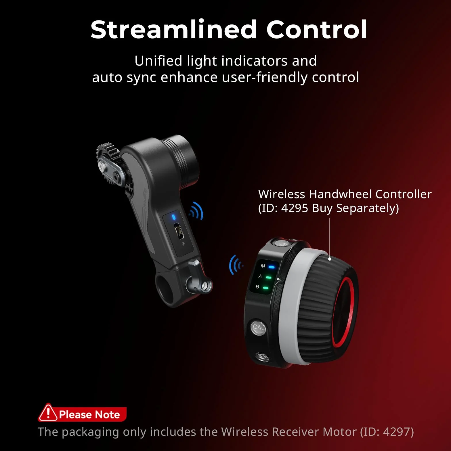 SMALLRIG Wireless Receiver Motor, 4,3 kgf.cm Spitzendrehmoment, unterstützt PD- und QC-Schnellladen, geringe Latenz und präzise Steuerung Design, für DSLR- und Cine-Objektive – 4297