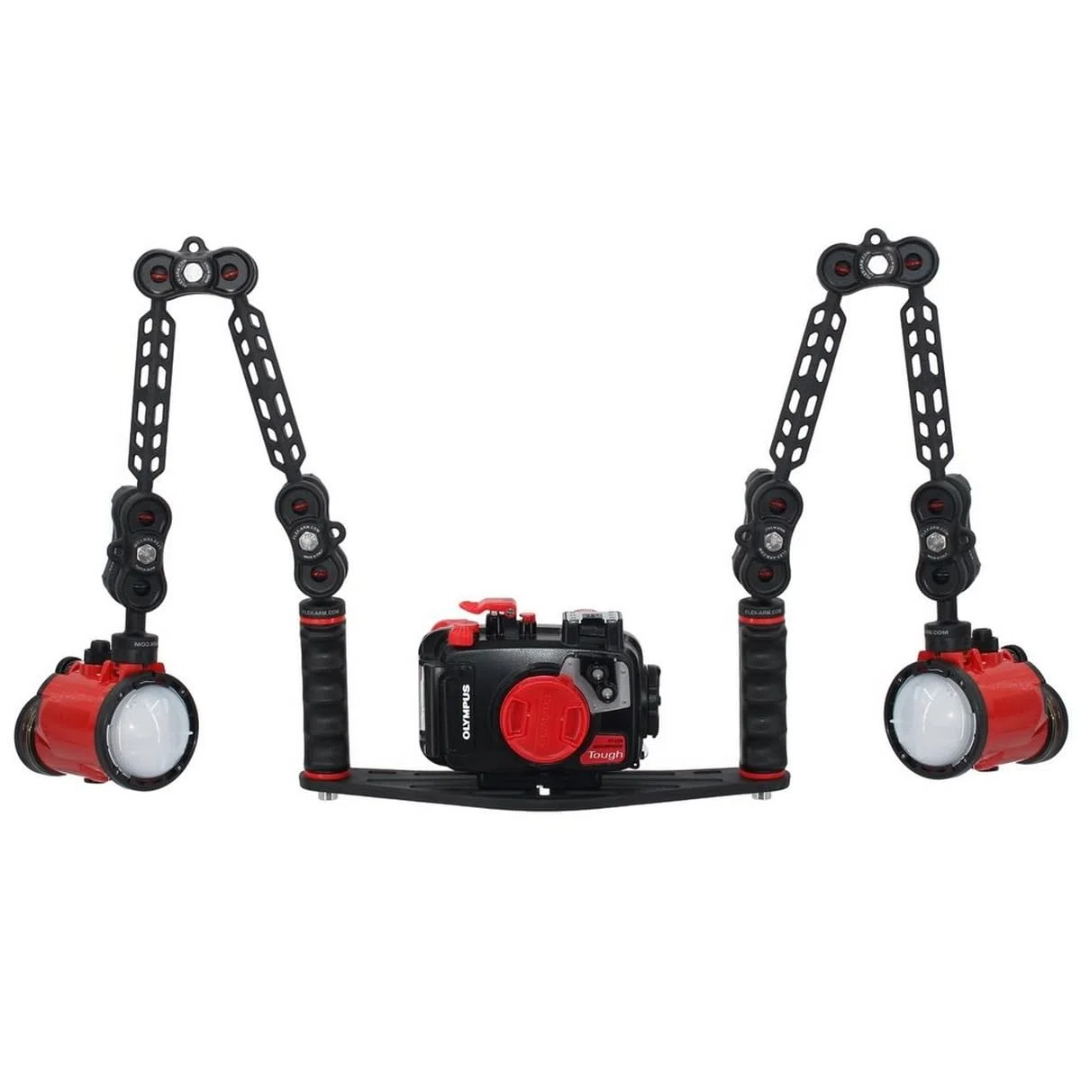 Kameraschiene für Unterwassergehäuse Universelle Doppel-Armset 18 cm Ys Adapter für Unterwasserblitz Unterwasserfotografie FLEX-ARM ST20216