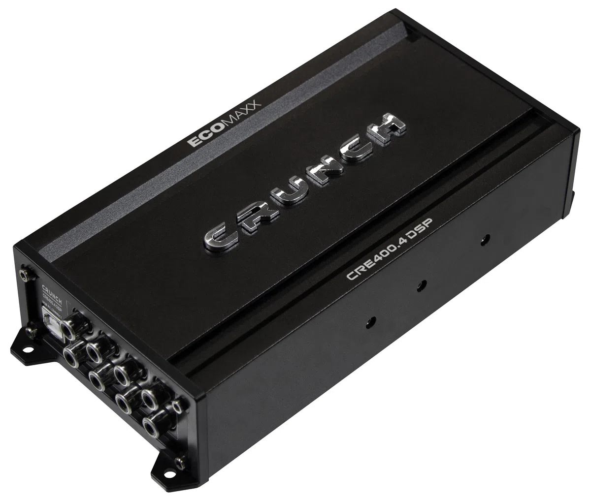 CRUNCH CRE400.4DSP - 4 Kanal CLASS A/B Auto Verstärker - 4 x 50W - und integriertem 6 Kanal 32 Bit DSP - integriertem Bluetooth für Audio Steaming und APP Steuerung | ECOMAXX Serie