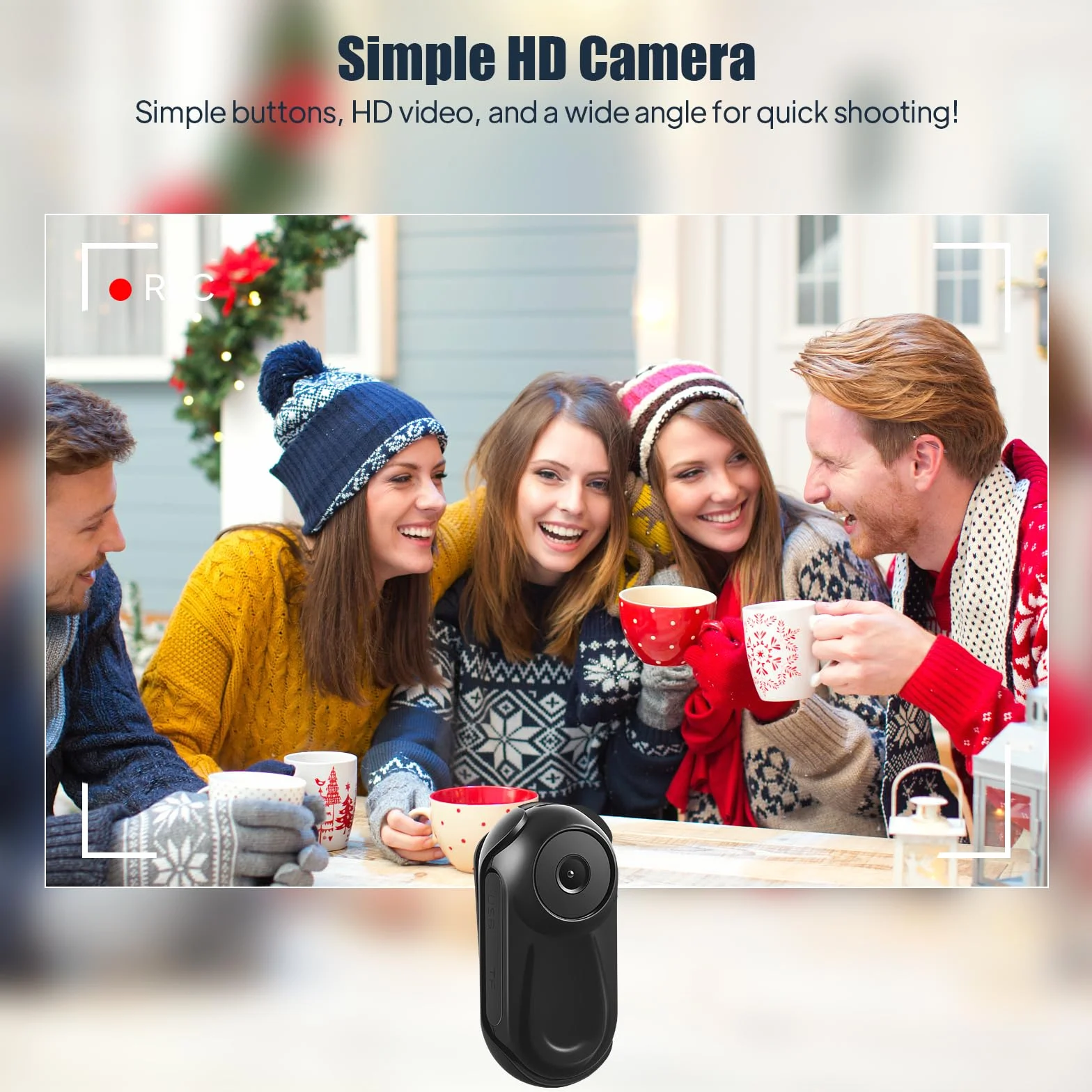 Mini Action Cam, 1080P Tragbare Body Kamera und 64 GB, 130° Bodycam Körperkamera, Outdoor-Reiten Actionkameras,Helmkamera für Fahrrad-und Motorrad-Helme