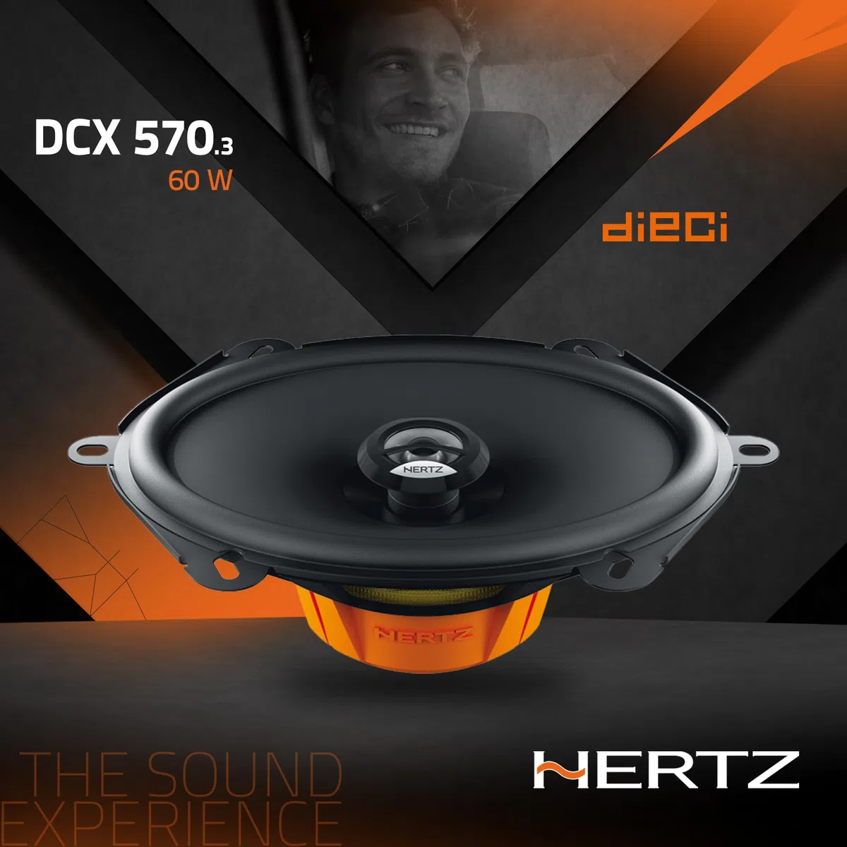 Hertz DCX 570 Paar 2-Wege-Koaxiallautsprecher 5x7, 120 W | wasserabweisendes Presspapier, PEI-Hochtöner 15 mm, 60 W RMS, 4 Ohm, 93 dB, 60-21000 Hz, Ferrit-Magnet, Einbautiefe 59 mm