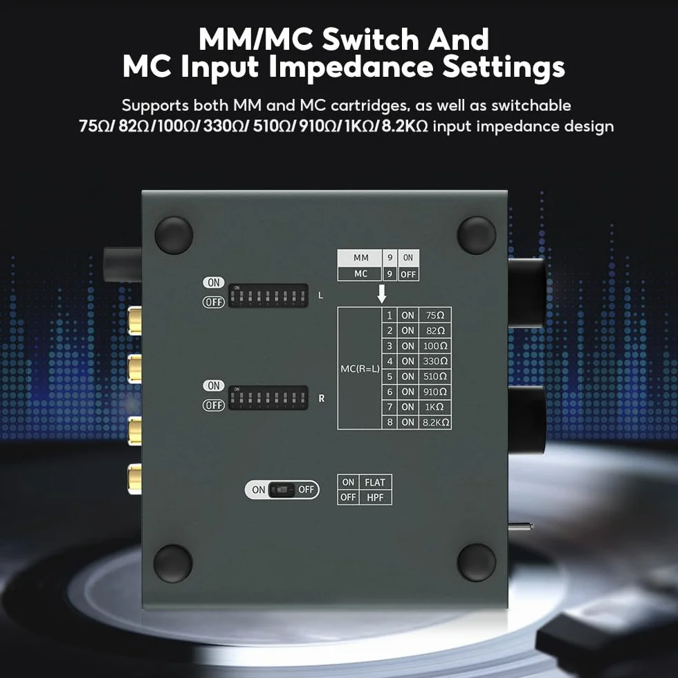 AIYIMA T3PRO MM/MC RIAA Phono-Vorverstärker für Plattenspieler/Schallplattenspieler/Heimverstärker, professioneller Phonographen-Vorverstärker mit Verstärkungs- und Lautstärkeregelung und AC-Netzteil