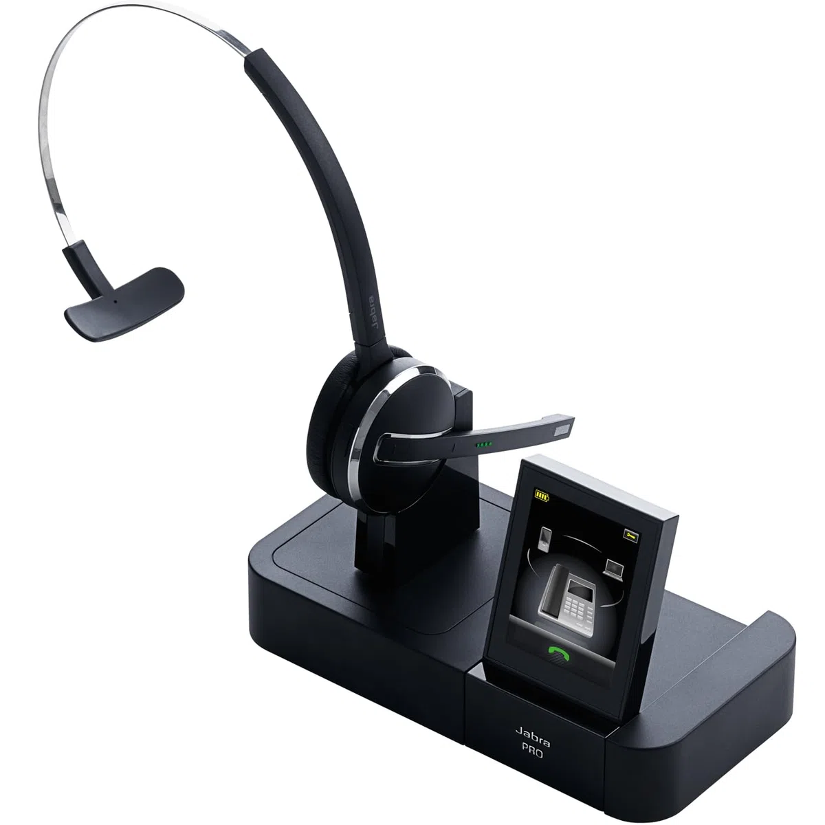 Jabra Pro 9470 Mono Wireless-DECT-Headset, Touchscreen-Basis mit Bluetooth, abhörsicher
