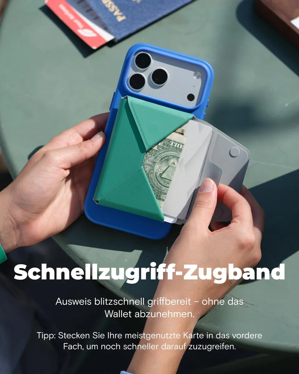 MOFT Magnetische Wallet, 8 Kartenhalter, Magnetischer Handyständer mit Zug-zum-Zugriff-Design, RFID-Blockierung, Winkelverstellung & MOVAS Minimalist Snap Field Wallet für Reiseutensilien，Tiefschwarz