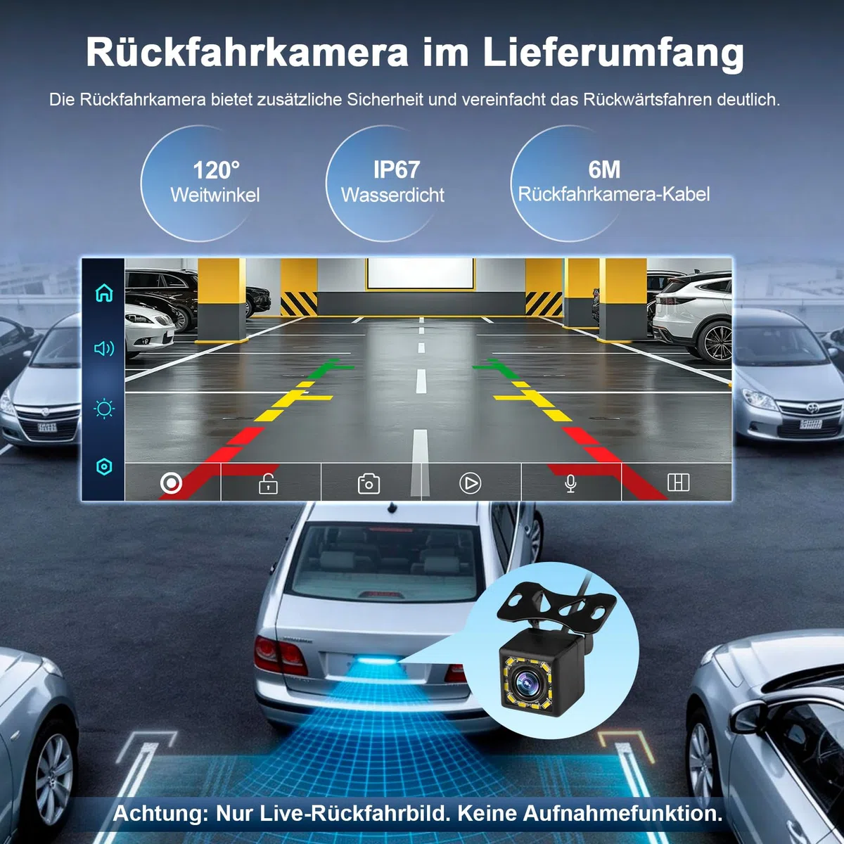 1 DIN Bluetooth Autoradio mit Bildschirm, Single DIN Auto Radio mit Wireless Apple CarPlay Android Auto Navi Rückfahrkamera FM Freisprecheinrichtung Lenkradsteuerung Mirror Link 6,9”Touch Display