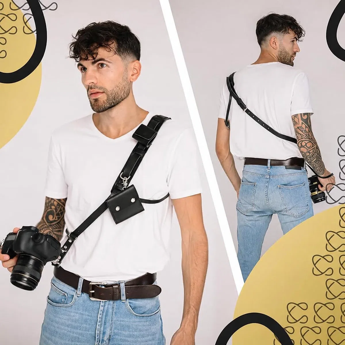 C Coiro Schultergurt Zubehör für Eine Einzige Kamera - Professionelle Hals Leder Harness 1 Kamera