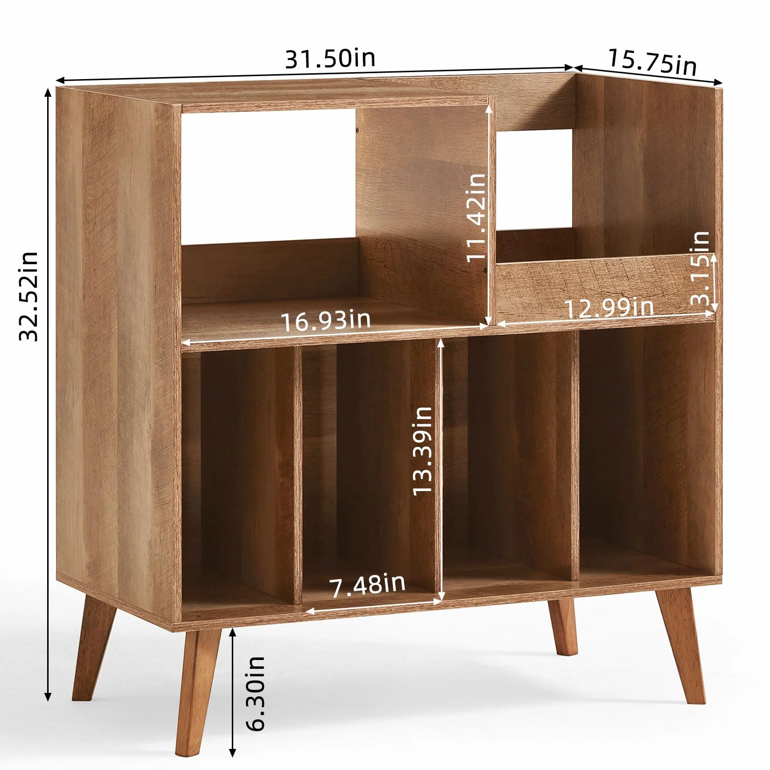 Großer Plattenständer mit Aufbewahrung,Plattenspieler-Ständer mit Ablage,Vinylplatten-Halterung mit Präsentationsfläche,Plattenständer für bis zu 300 Alben, Plattenregal für Musikzimmer und Wohnzimmer