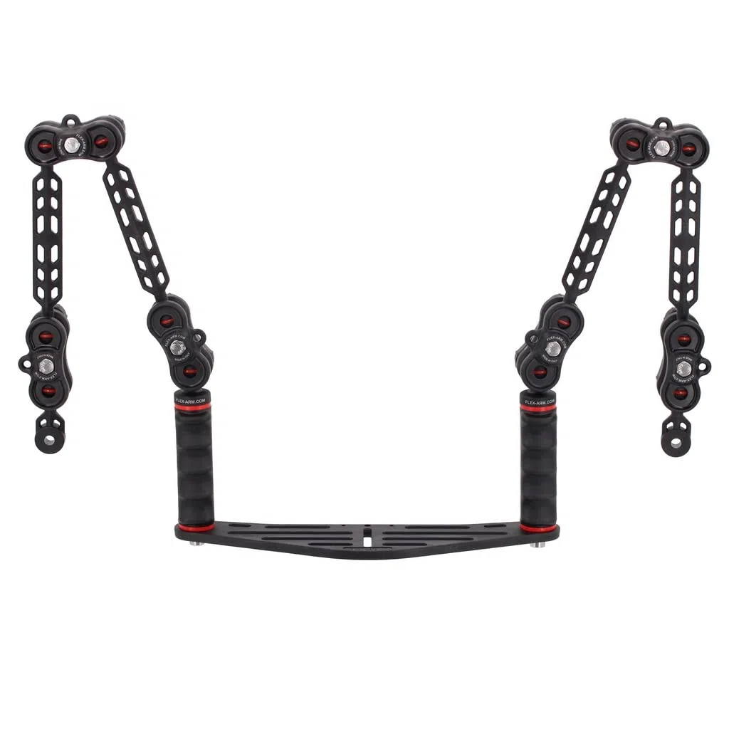 Kameraschiene für Unterwassergehäuse Universelle Doppel-Armset 18 cm Ys Adapter für Unterwasserblitz Unterwasserfotografie FLEX-ARM ST20216