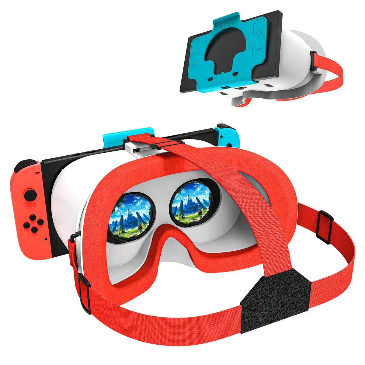 VR-Headset für Nintendo Switch & OLED-Modell, verbessern Sie Ihre Switch 1/OLED VR-Spiele mit Virtual Reality 3D-Brille, verstellbaren HD-Objektiven und bequemem Kopfband, coole Brillen für Kinder