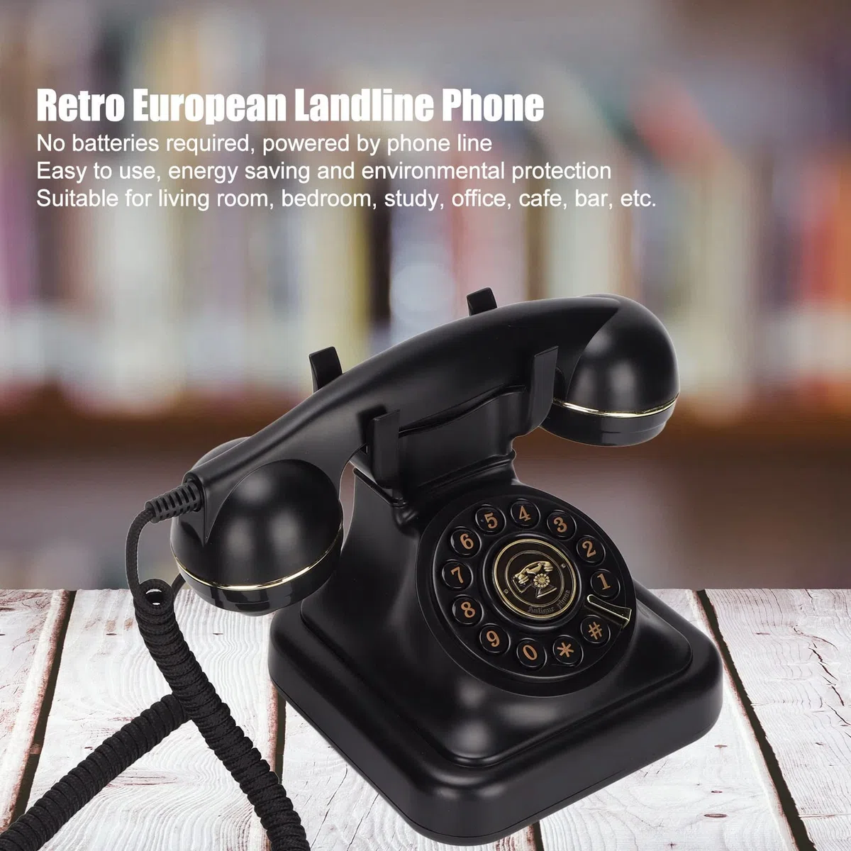 Vintage-Telefon kabelgebundenes Festnetztelefon mit Wählscheibe Elegantes modisches europäisches Retro-Telefon für Schlafzimmer, Arbeitszimmer, Büro, Café, Bar-Dekoration