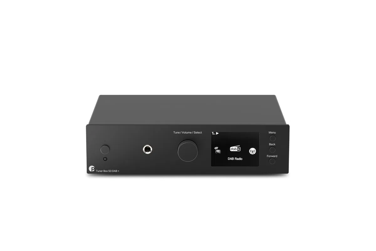 Pro-Ject Tuner Box S3 DAB+, Internetradio mit DAB, DAB+ & FM Tuner, Fernbedienung, WLAN, Kopfhörerverstärker (Schwarz)