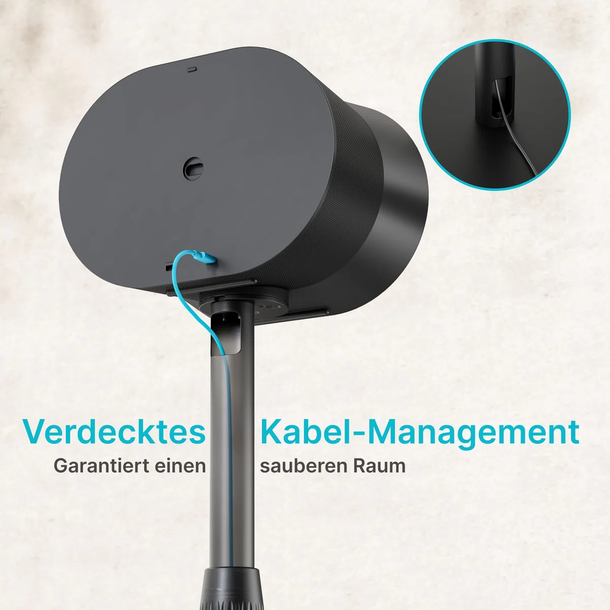 PEGZONE Höhenverstellbare Lautsprecherständer kompatibel mit Sonos Era 100&300, 68,2-106,8 cm, 5 kg Traglast, Anti-Rutsch-Basis Ø 30 cm, Schwarz