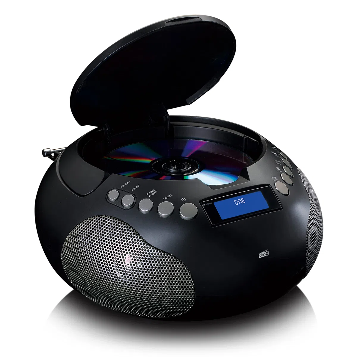 Lenco SCD-341 tragbares CD-Radio -CD-Player - DAB+ Radio - Bluetooth - Sender und Titelspeicher - Uhr - Stereo Lautsprecher - schwarz