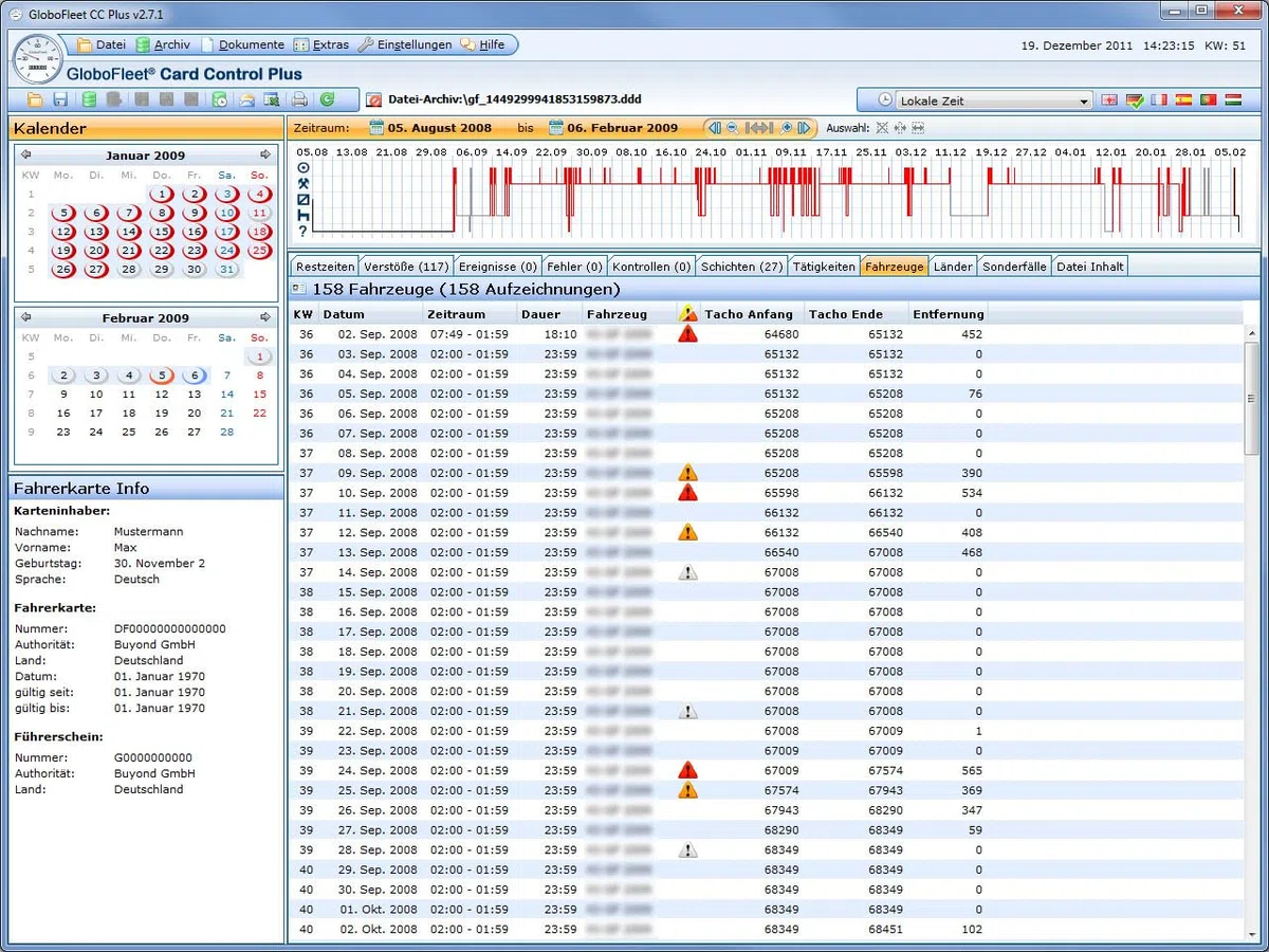 Card Control Plus Software DTCO 4.1 kompatibel Fahrerkarte auslesen auswerten archivieren WIN 10 WIN 11 Mac OS