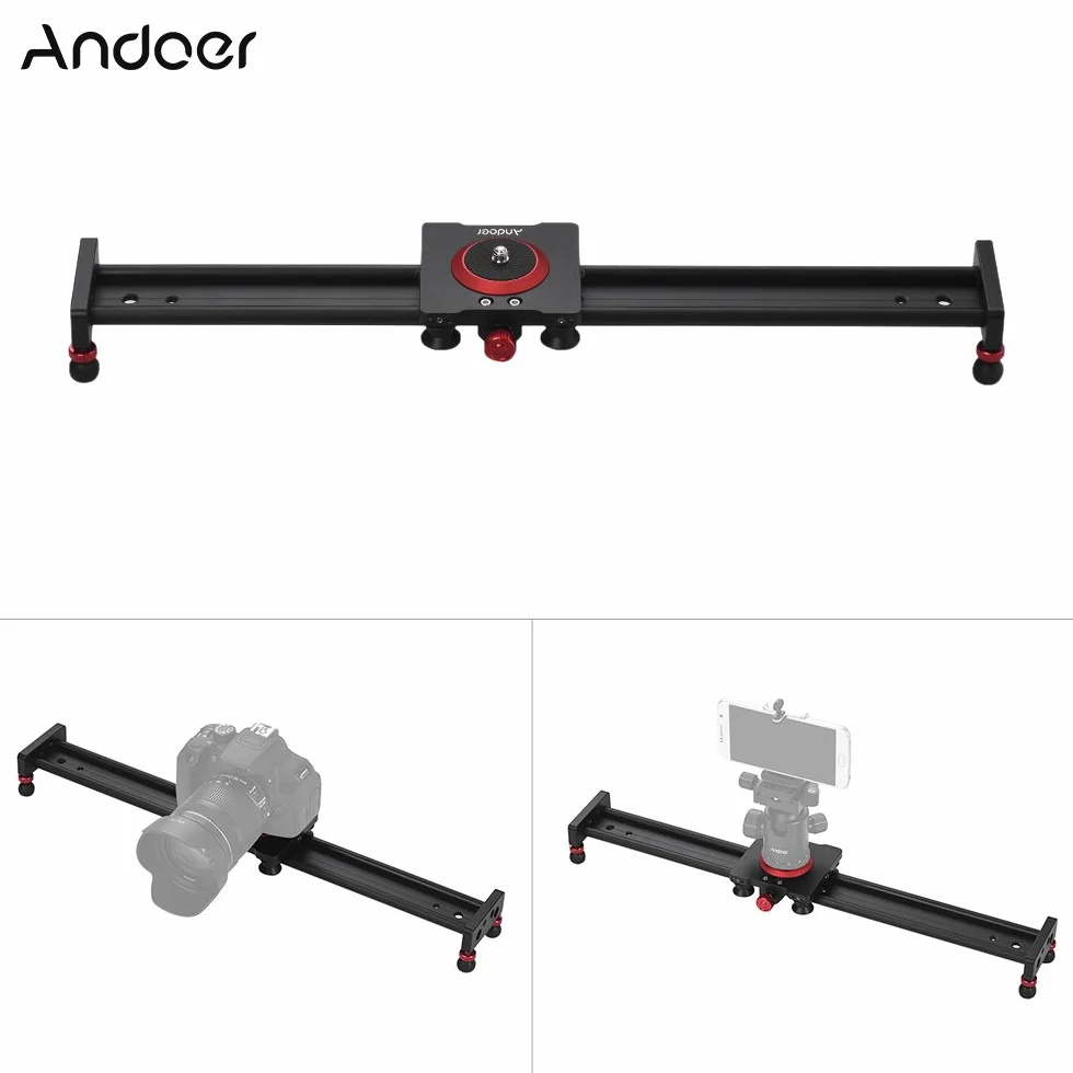 Andoer Motorisierter Kamera Slider 50CM - Dolly Rail aus Aluminiumlegierung für DSLR und Slot Kameras - Fotografie Video Slider mit 11lbs Tragkraft