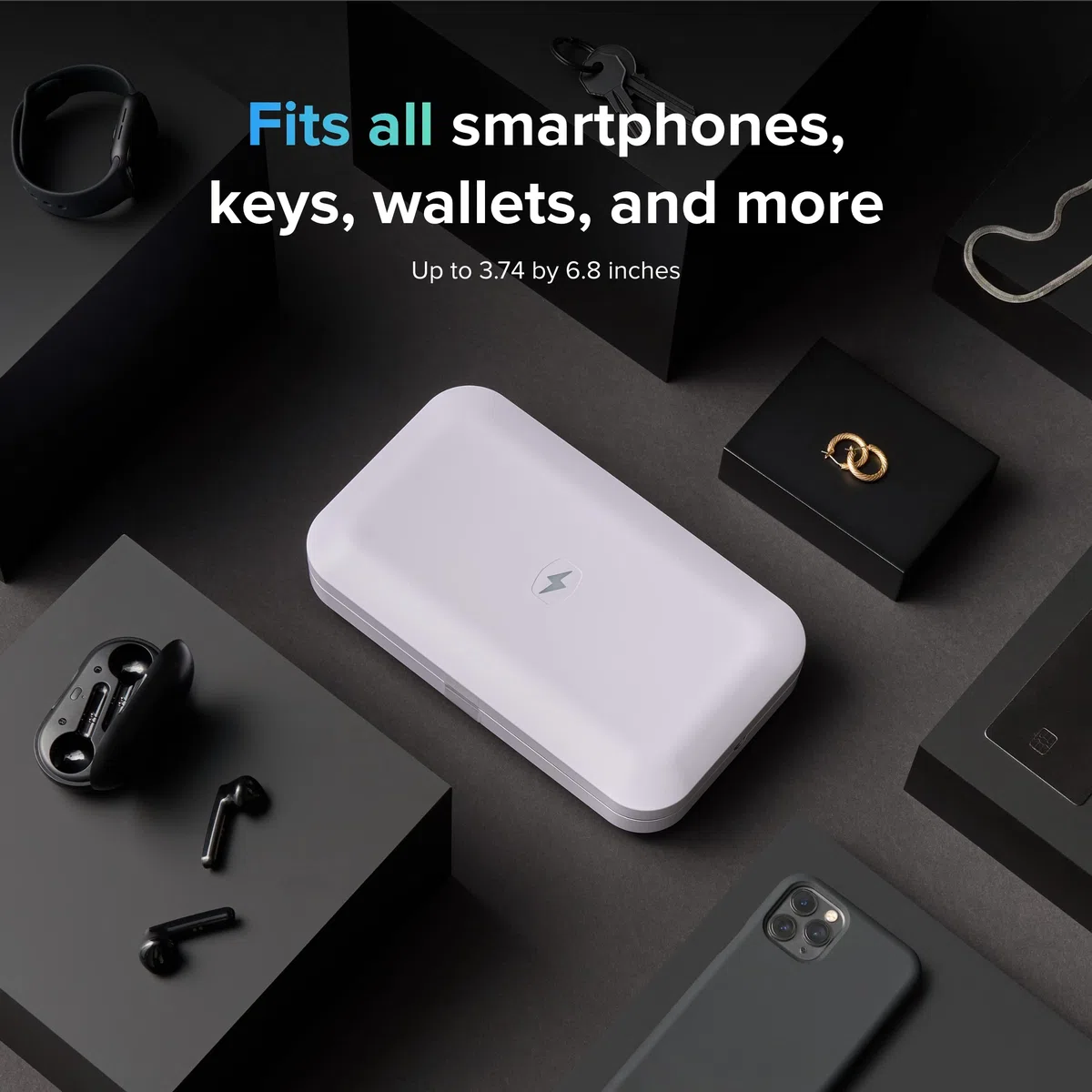 PhoneSoap 3 - UV-Handy-Reiniger und Dual-Universal-Handy-Ladegerät | Patentierter und klinisch erprobter UV-Sanitizer | Reinigt und lädt alle Telefone - Weiß