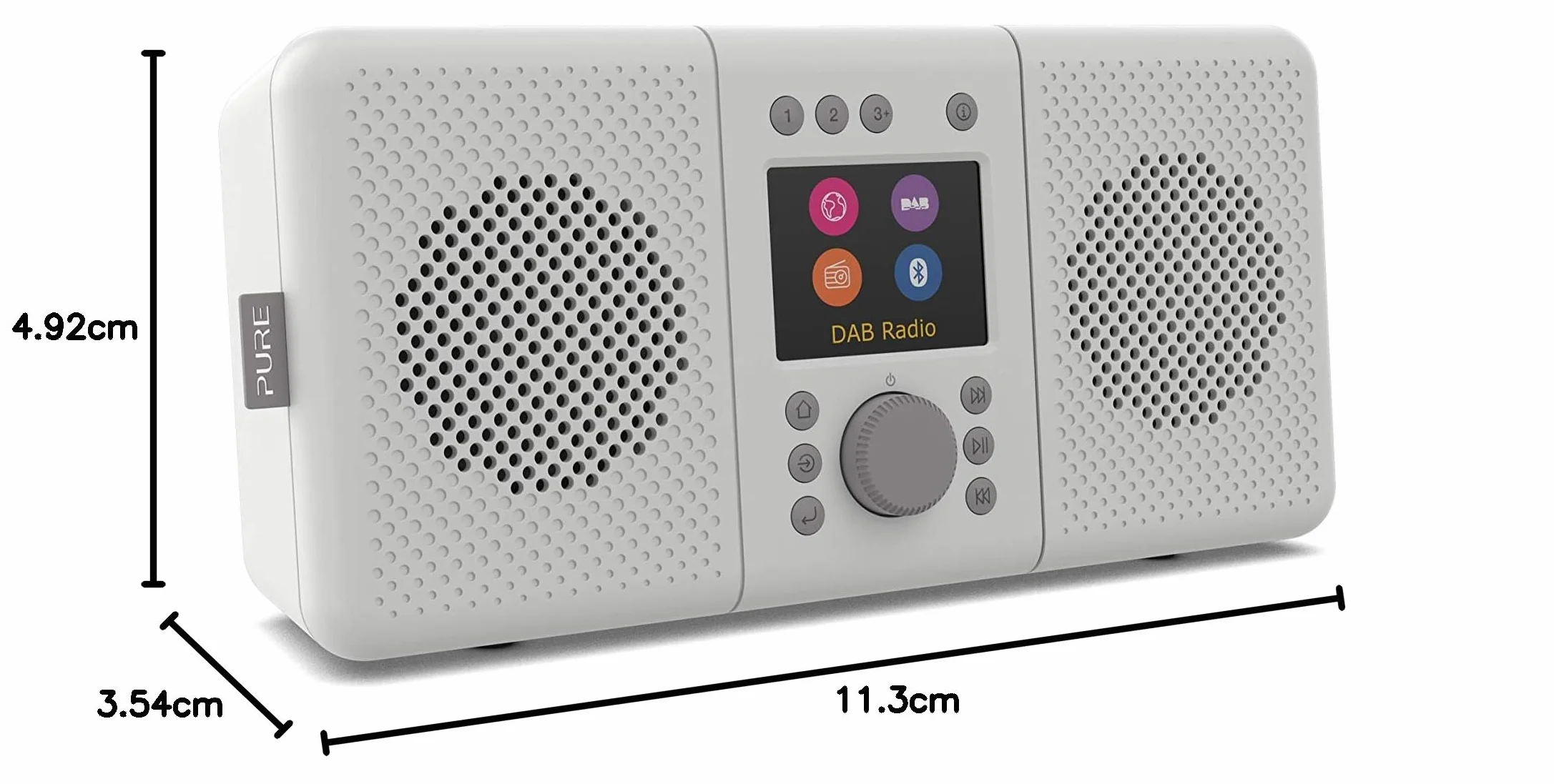 Pure Elan Connect+ All-In-One Stereo Internetradio mit DAB+ und Bluetooth 5.0 (DAB/DAB+ & UKW-Radio, Internetradio, TFT Display, 20 Senderspeicher, Musikstreaming, Podcasts) Stone Grau