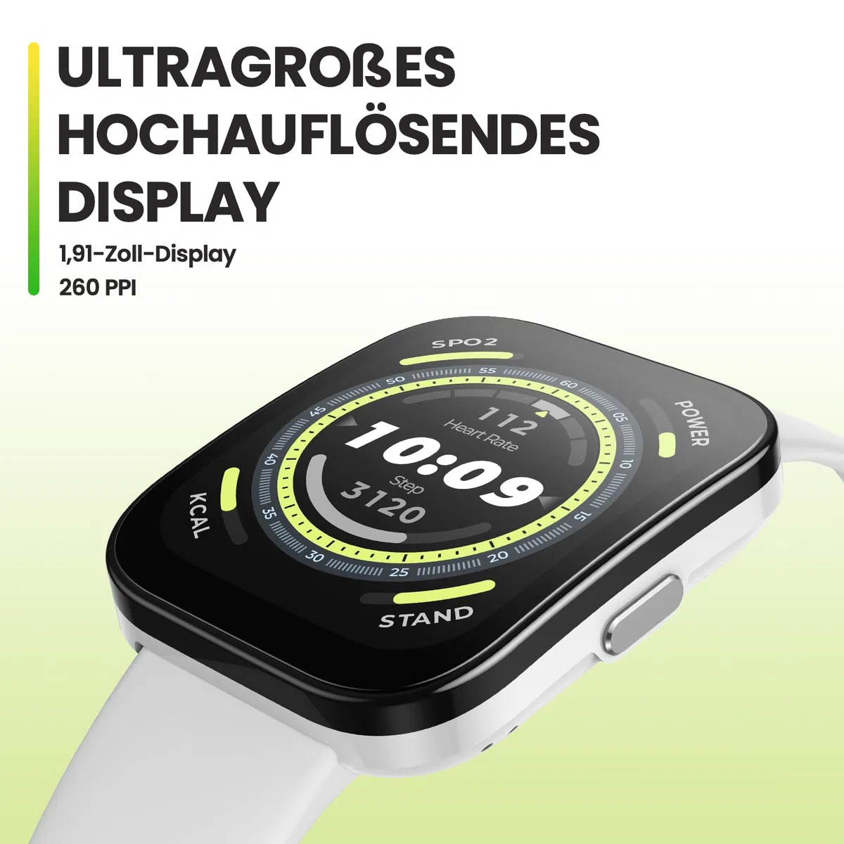 Amazfit Bip 5 Smartwatch mit Herzfrequenz, 1,91" Display, 120 Sportmodi, Bluetooth-Anruf, GPS, Alexa, SpO2-Monitor, 10 Tage Akkulaufzeit