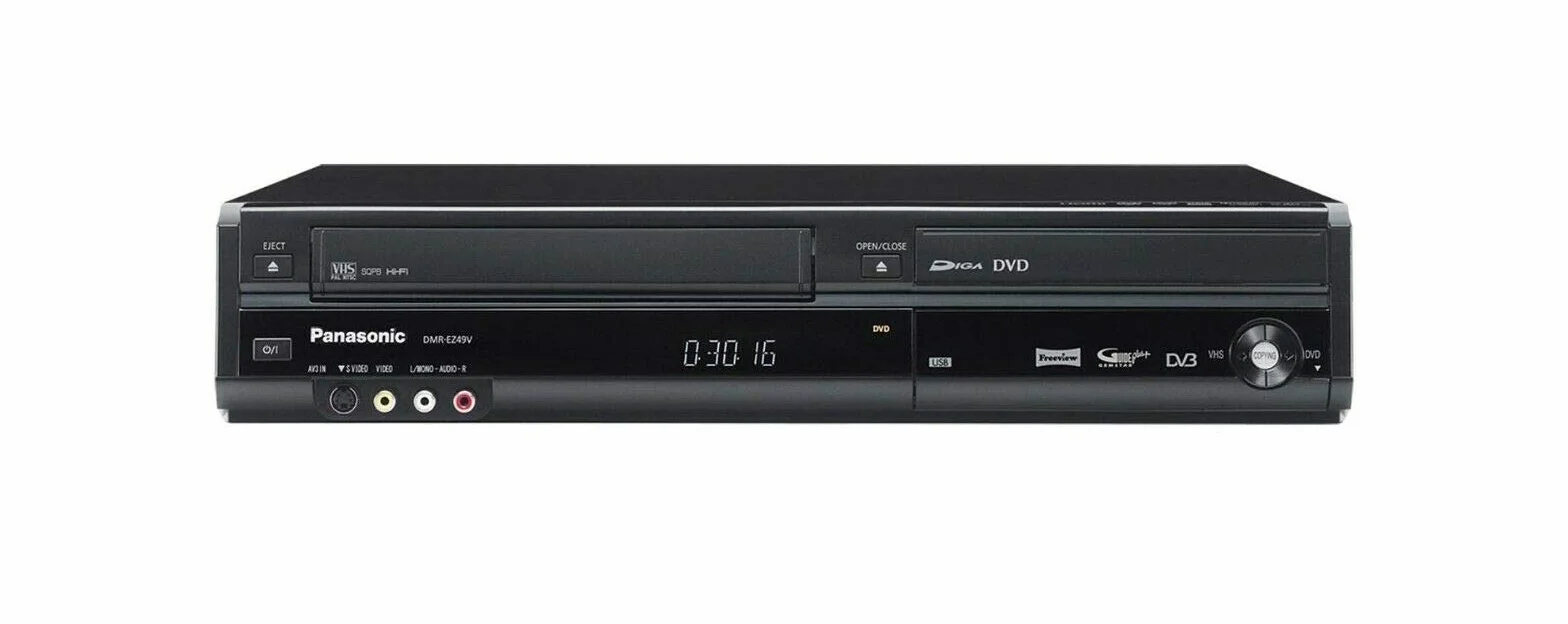 Panasonic DMR-EZ47 DVD-Rekorder & VCR-Kombination, mit 1080P Up-Conversion & Freeview, Schwarz