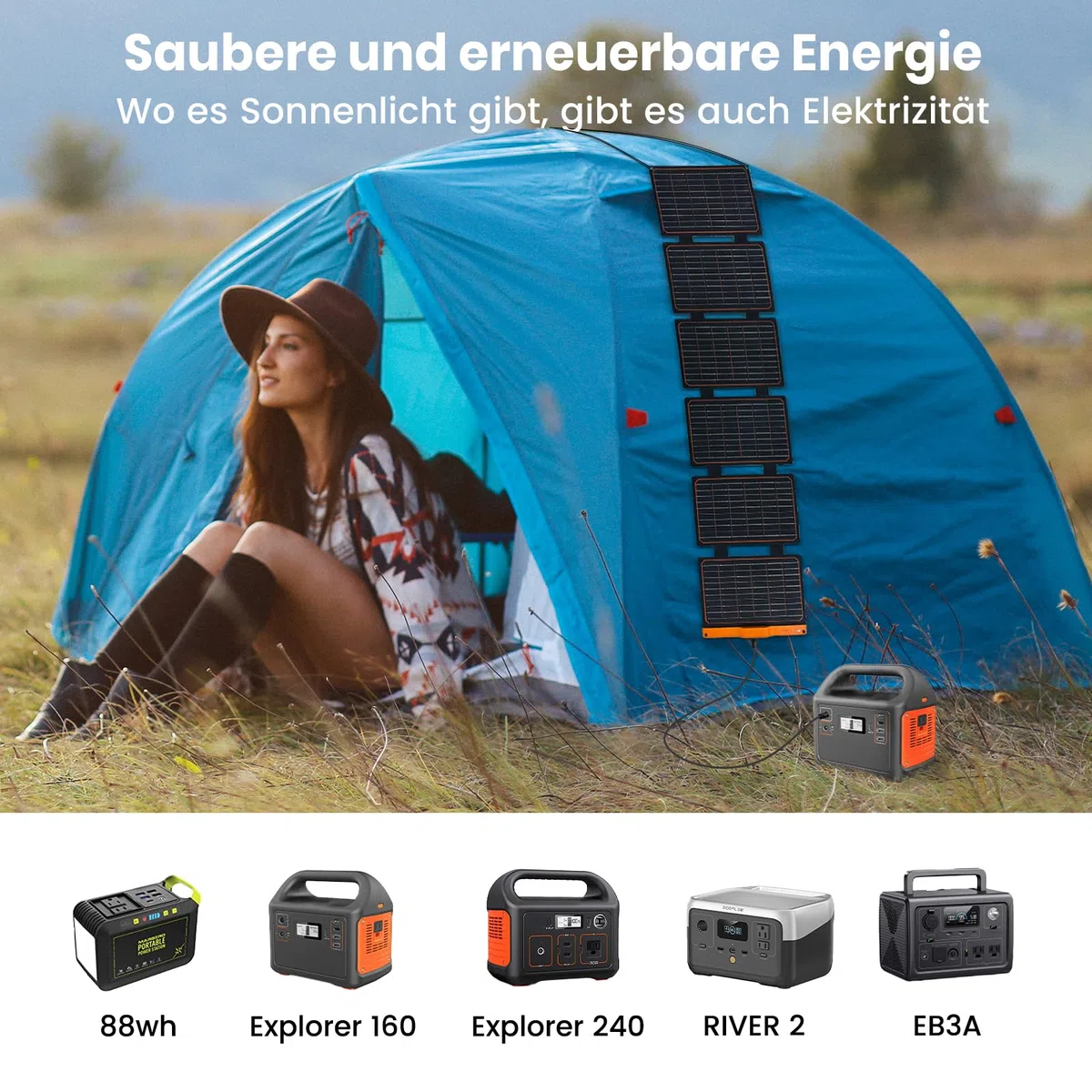 Solarpanel 60W, Flexsolar Tragbares faltbares Solarladegerät IP67 wasserdichtes Notstromcamping, geeignet für kleine Generatoren, Telefone, mobile Energiebanken, PCs