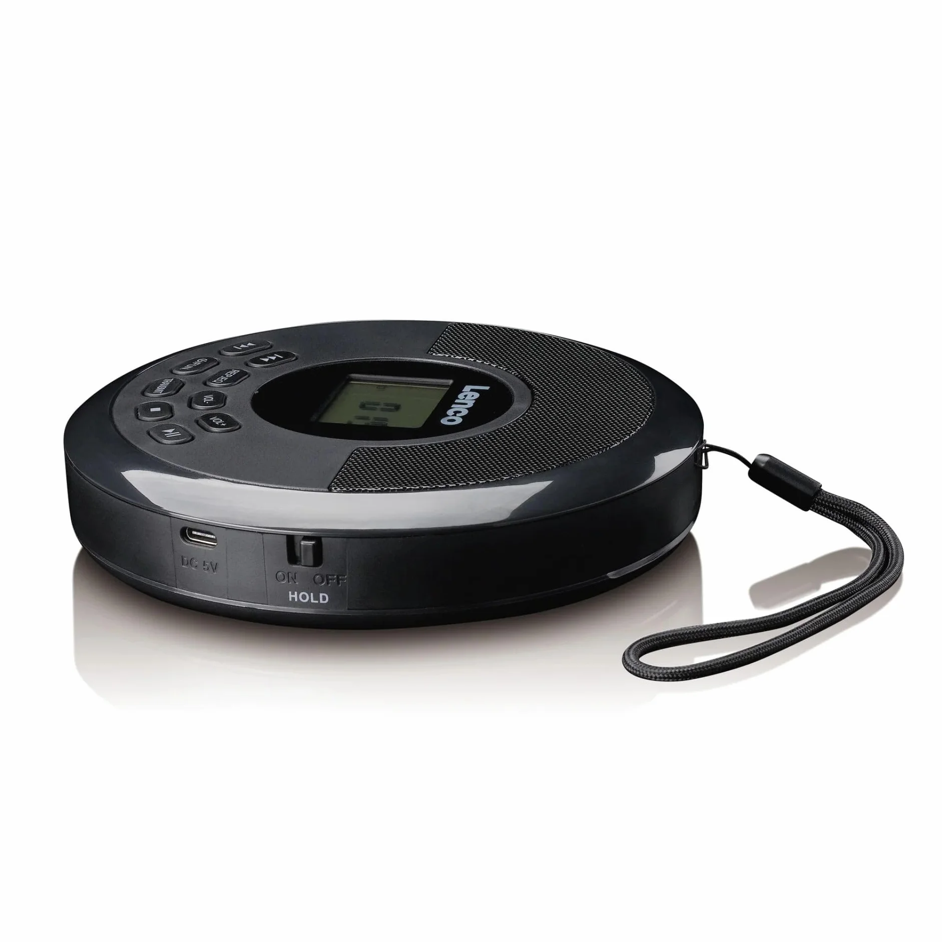 Lenco CD-340BK - Tragbarer Bluetooth Kinder-Discman mit CD/MP3-Wiedergabe | Stereo-Lautsprechern - wiederaufladbarem Akku und Anti-Shock-Schutz - Schwarz