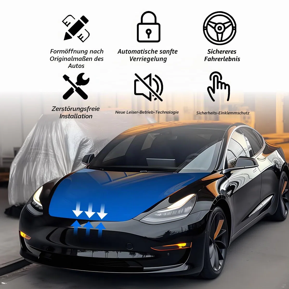 Tesla Model 3 Frunk Soft Close Highland Power Front Trunk Elektrische Saug-Autoverriegelung Kompatibel 2024 2023 2022 2021