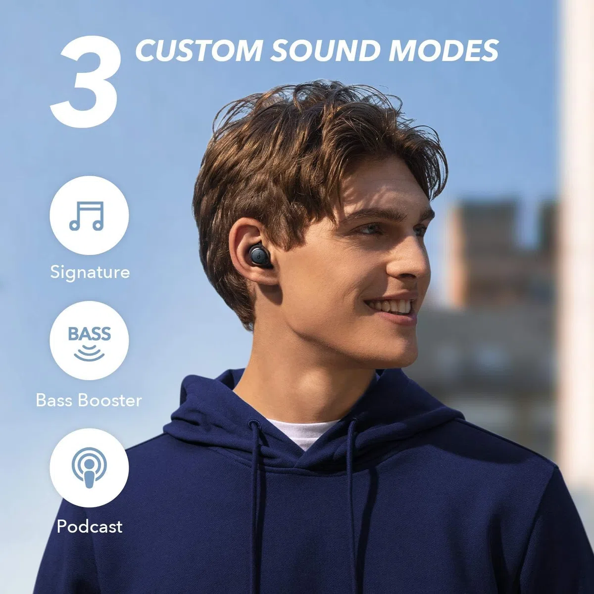 soundcore A1 In Ear Sport Bluetooth Kopfhörer, Wireless Earbuds mit Individuellem Sound, 35H Wiedergabe, Kabelloses Aufladen, USB-C Charging, IPX7 Wasserschutz, Tastensteuerung
