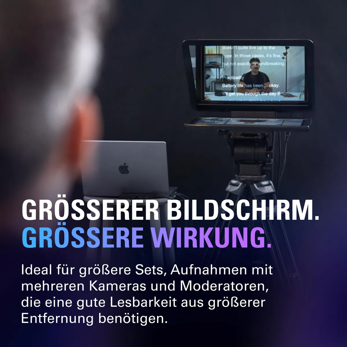 Elgato Prompter XL, vollformatiger Teleprompter, abnehmbar | 15,6-Zoll-Display abnehmbar, Full HD, doppelt als Konferenzmonitor, DSLR, spiegellos, USB-C 3.2