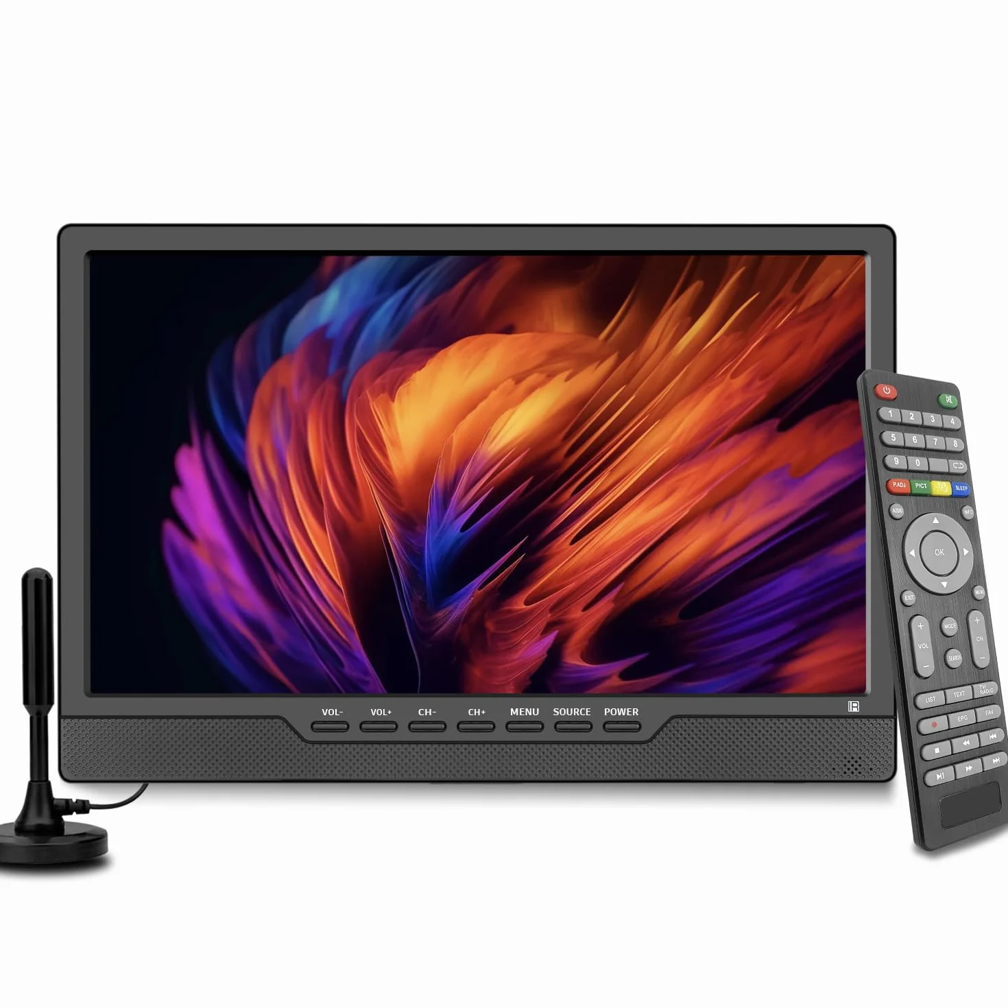 KCR 14 Zoll LED HD TV, kleiner Fernseher mit HDMI-Eingang, eingebauter digitaler Tuner/HDMI/USB/DC-12IN für Schlafzimmer, Küche, Wohnmobil – inklusive Fernbedienung