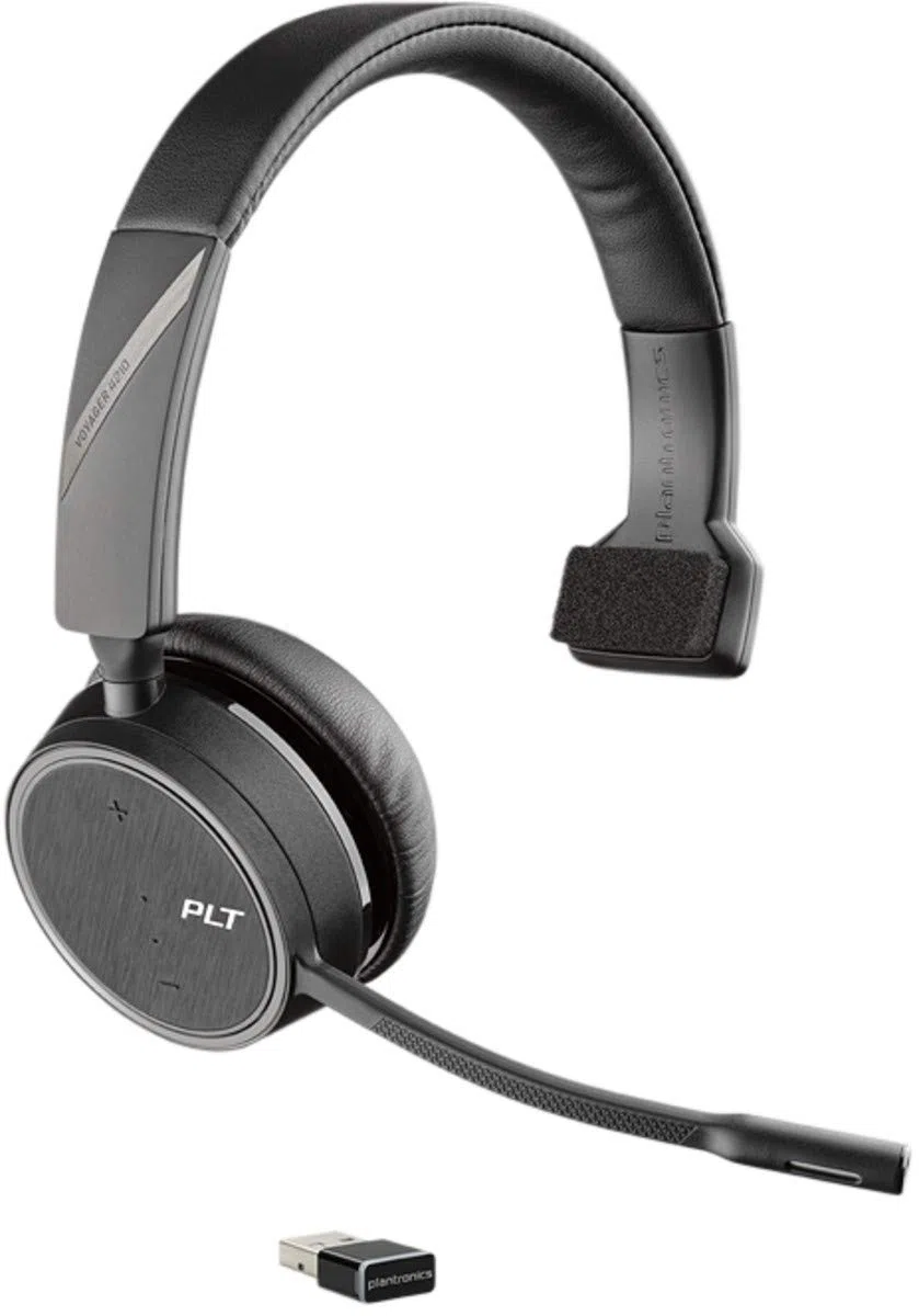 Plantronics Voyager 4210 UC USB-A Mono Bluetooth Headset with Noise-Cancelling Microphone for PC Mac Mobile Teams Zoom