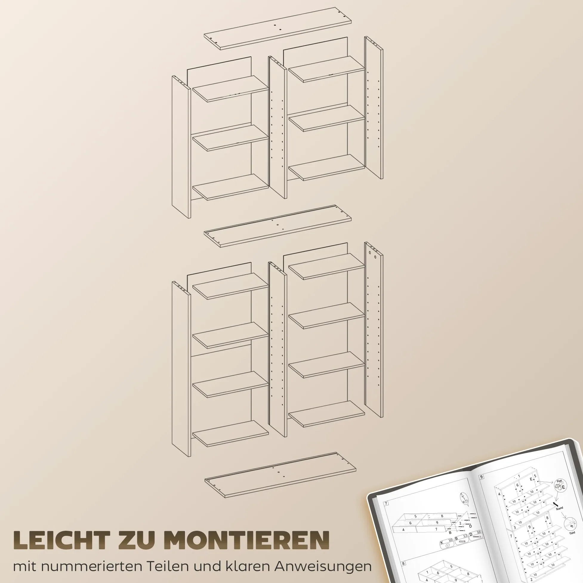 HOMCOM CD DVD Blueray Regal CD-Ständer für bis zu 640 CDs oder 360 DVDs oder 430 Blurays Aufbewahrung mit verstellbaren Regal Bücherregal Medienregal fürs Wohnzimmer 78,5 x 24 x 175 cm, Naturholz