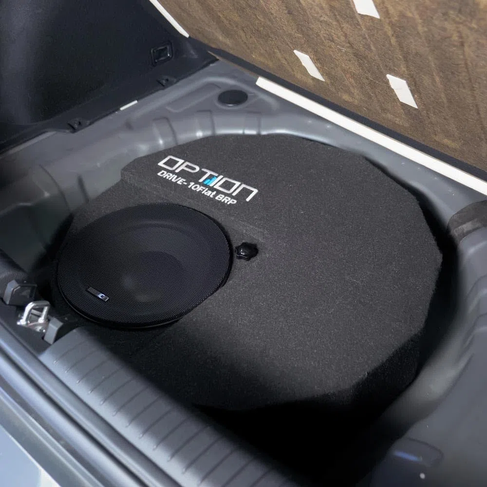 DRIVE10FLAT-BRP-D2 Passiver Reserverad-Subwoofer kompatibel mit Kia Proceed GT JBL-Soundsystem