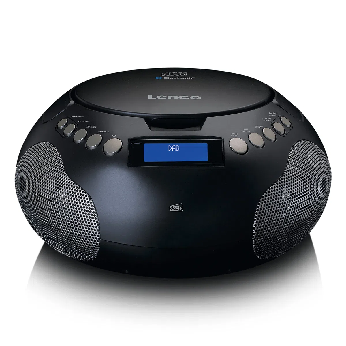 Lenco SCD-341 tragbares CD-Radio -CD-Player - DAB+ Radio - Bluetooth - Sender und Titelspeicher - Uhr - Stereo Lautsprecher - schwarz