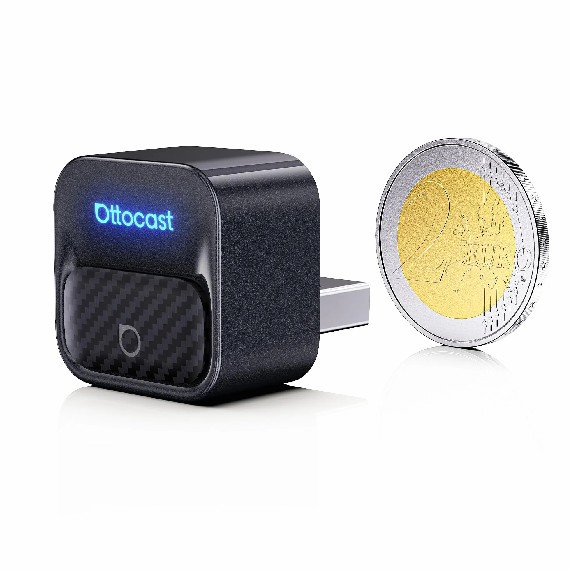 OTTOCAST Mini Core 2-in-1 Kabelloser CarPlay & Android Auto Adapter, Micro Mini Cube Wireless Car Dongle mit Smart-Switch-Taste, Wi-Fi 6 & Bluetooth 5.4, Automatische Verbindung für 98% der Fahrzeuge