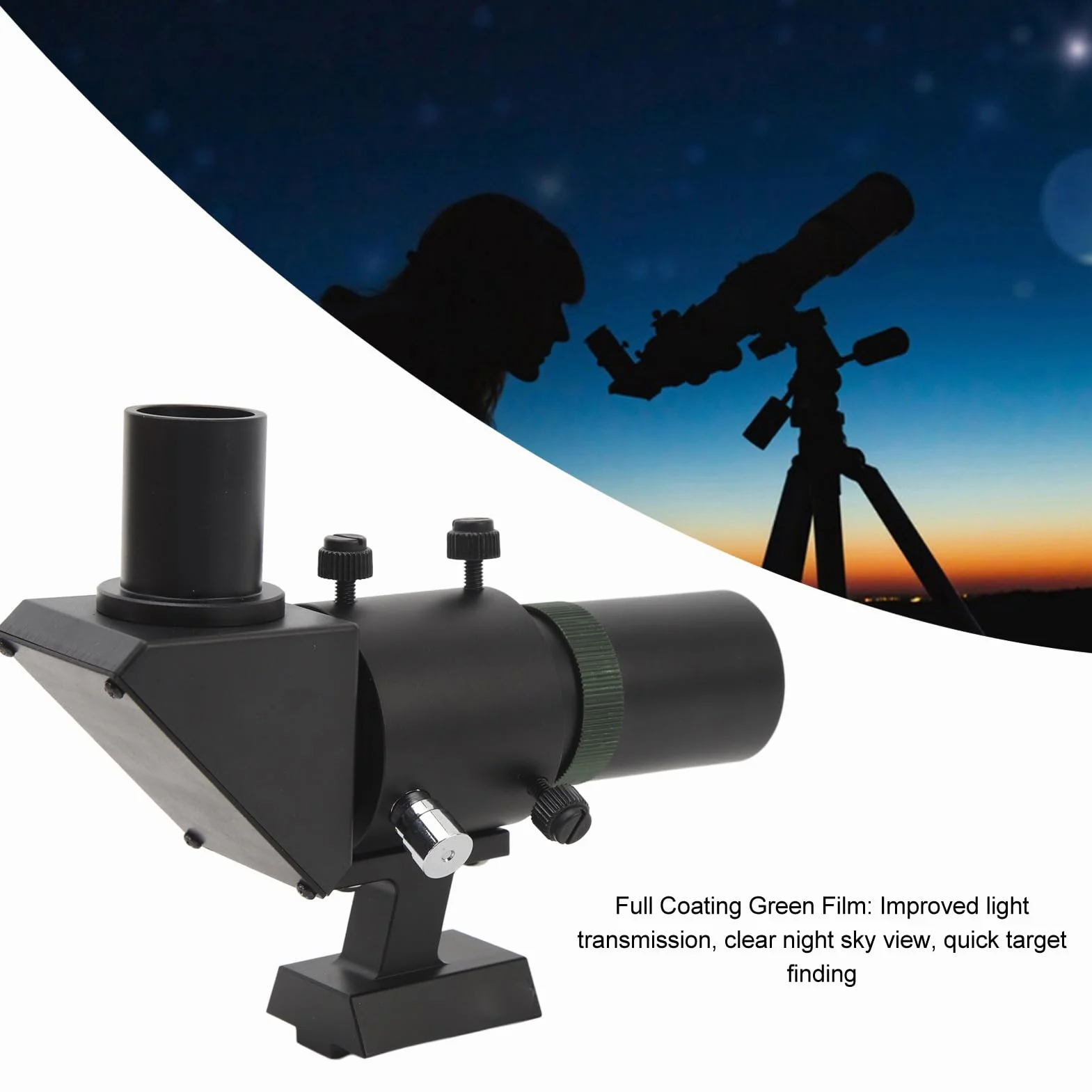 6X30 Sucherfernrohr für Astronomie Teleskope, Rechtwinkliger Optischer Sucher FMC Mehrschichtbeschichtung mit Fadenkreuz und Halterung, Rechtwinkliger Optischer Sucher mit