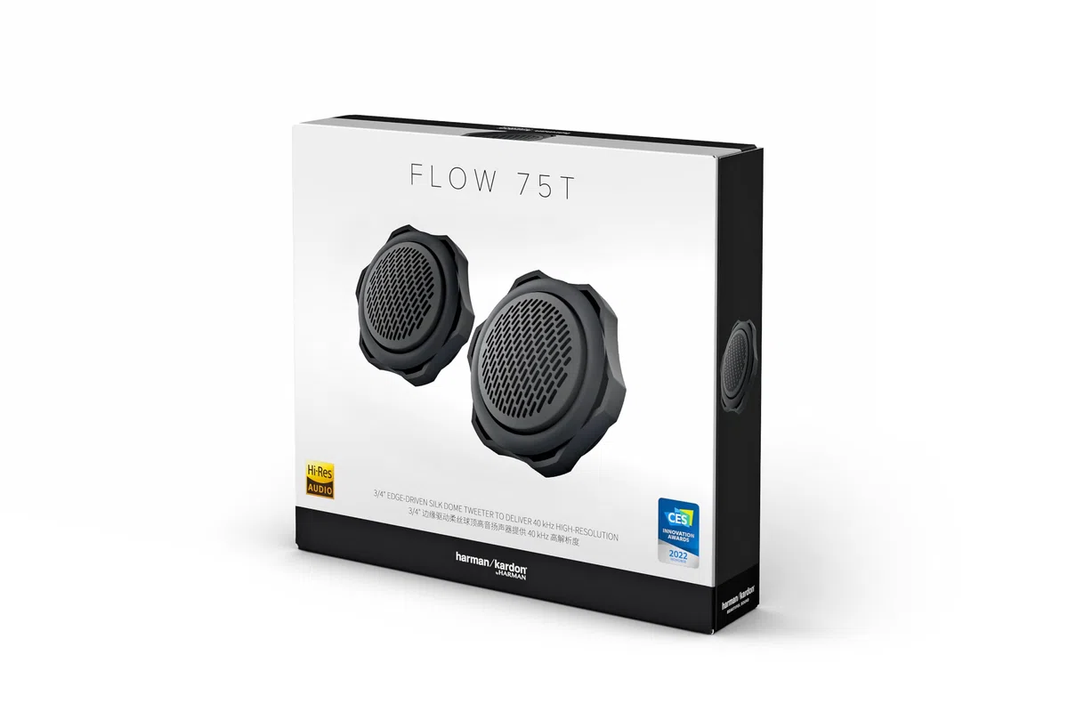 Harman Kardon Flow 75T Hochtöner Auto 1mm (3/4 Zoll): Seidenkalotten Tweeter mit 120W RMS und 360W Peak, klare Höhen Car HiFi Nachrüstlautsprecher für brillanten Sound
