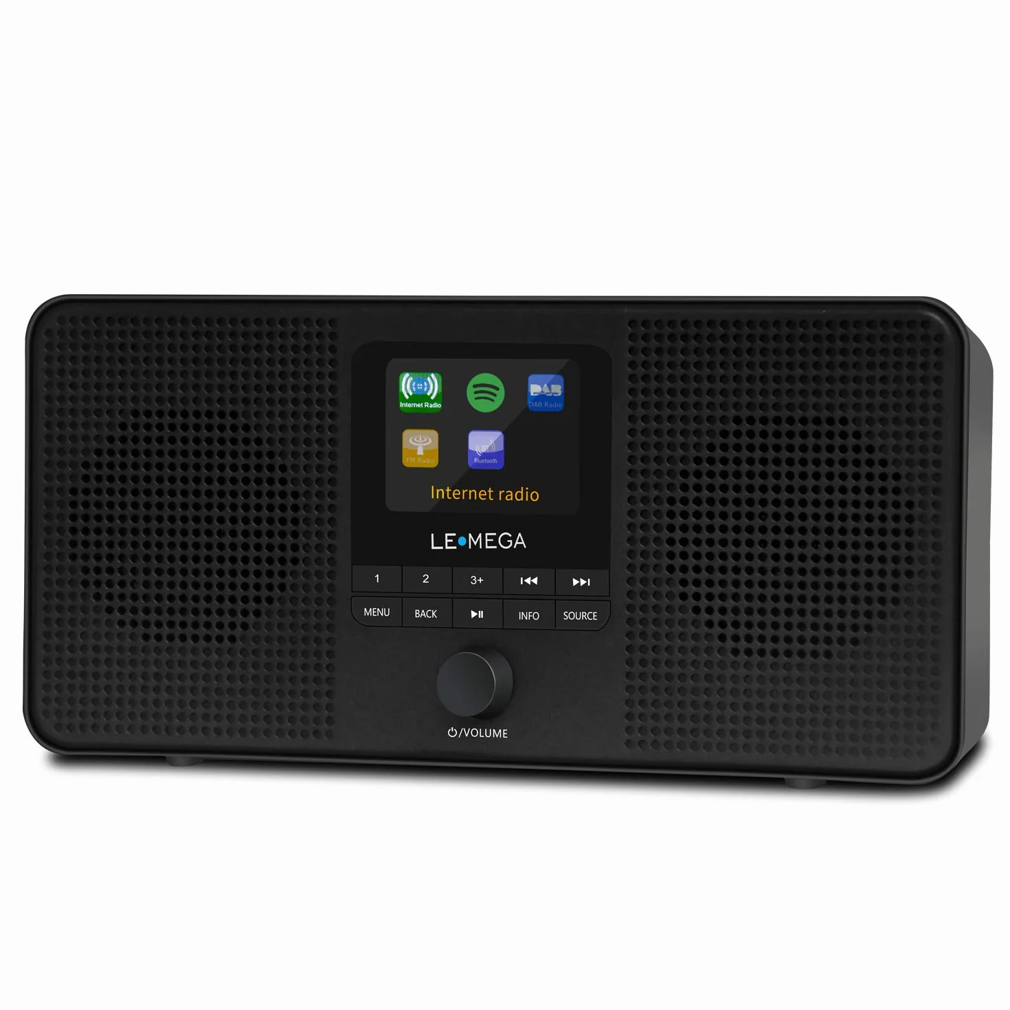 LEMEGA IR4S Stereo WiFi Internet Radio,Tragbares DAB/DAB+/FM Digitalradio,Spotify Connect,Bluetooth,Doppel Wecker,60 Voreinstellungen,Kopfhörer-Ausgang,Batteries und Netzstrom - Schwarzes Finish