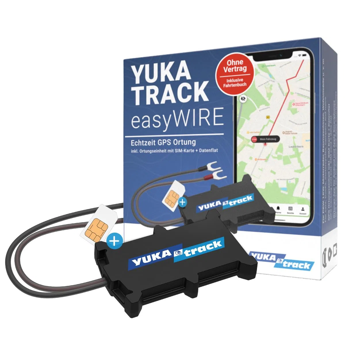 easyWire GPS Tracker für Auto, Motorrad, LKW und Wohnwagen | SIM-Karte und Datenflat inklusive, Live-Ortung europaweit, Fahrtenbuch, ohne Abo und Vertrag, sofort einsatzbereit