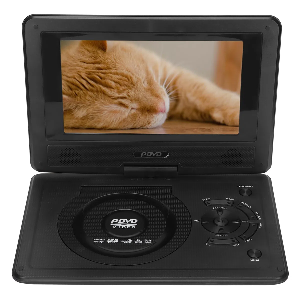 Tragbarer 8,5 Zoll DVD Player mit Großem Bildschirm, USB/SD Karte & AV Eingang/Ausgang, integrierter Kartenleser, Unterstützung PAL/NTSC/SECAM, 1500mAh