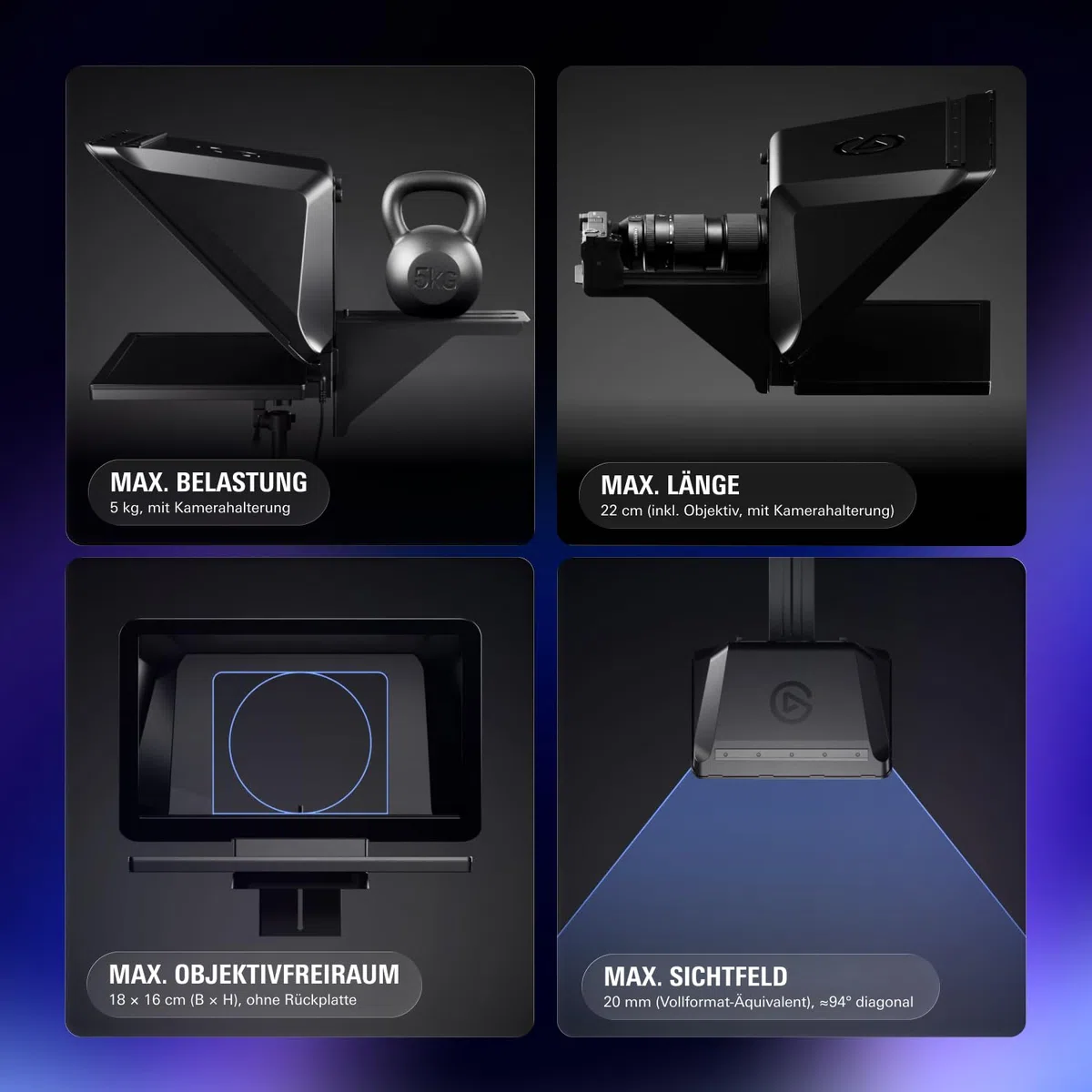 Elgato Prompter XL, vollformatiger Teleprompter, abnehmbar | 15,6-Zoll-Display abnehmbar, Full HD, doppelt als Konferenzmonitor, DSLR, spiegellos, USB-C 3.2