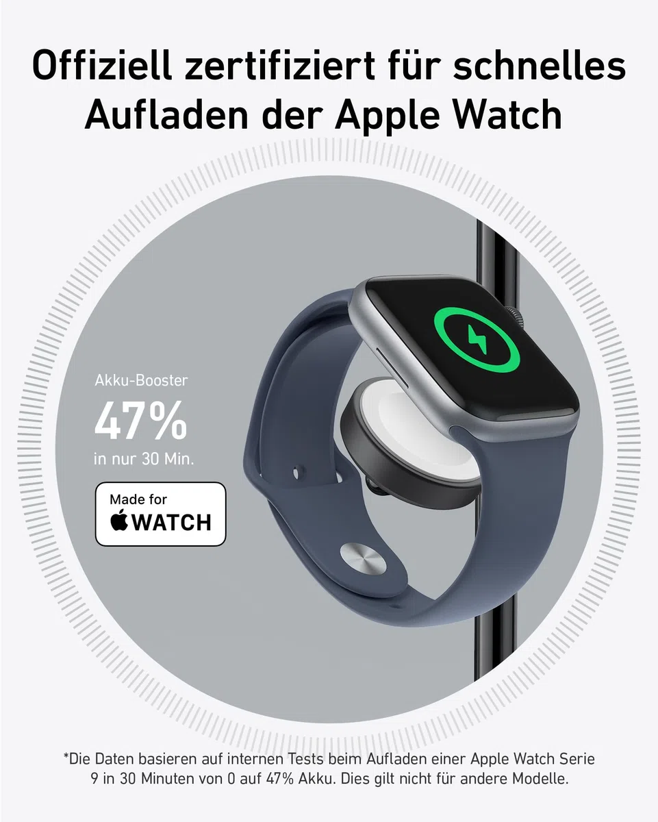 Anker MagGo 3-in-1 Kabellose Ladestation, 15W kabelloser Ladeständer, MagSafe-kompatibel, Qi2-zertifiziert, für iPhone 17/16/15/14 Serie, AirPods Pro, Apple Watch Ultra (Mit USB-C Netzteil und Kabel)