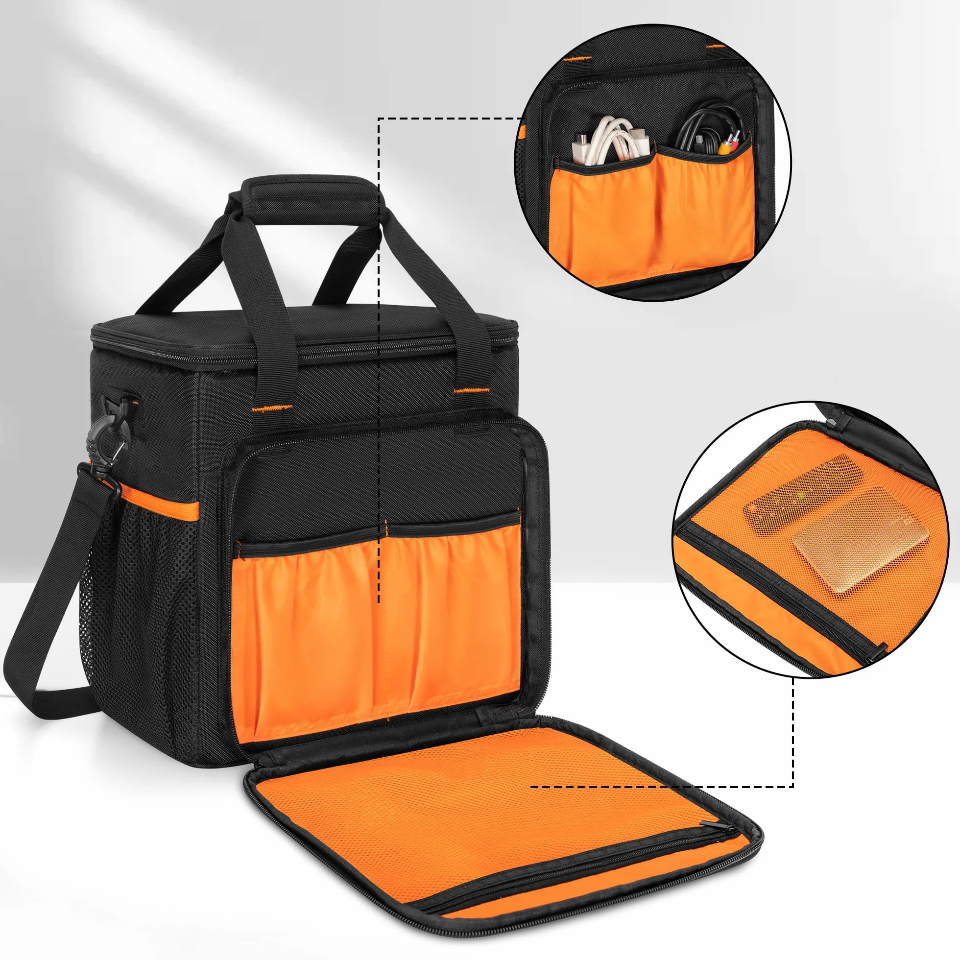 PGmoon Beamer Tasche Kompatibel mit Nebula Mars 3/Cosmos Laser 4K/SE, Projektortasche mit Zubehörtaschen (Patent Design)