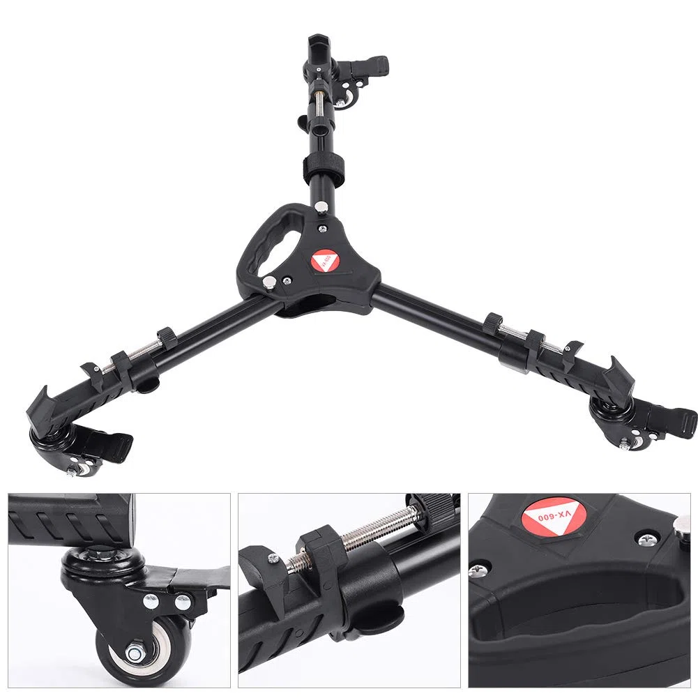 VX-600 Heavy Duty Stativ Dolly Verstellbare Beinhalterungen Kompatibel mit DSLR-Kamera Camcorder