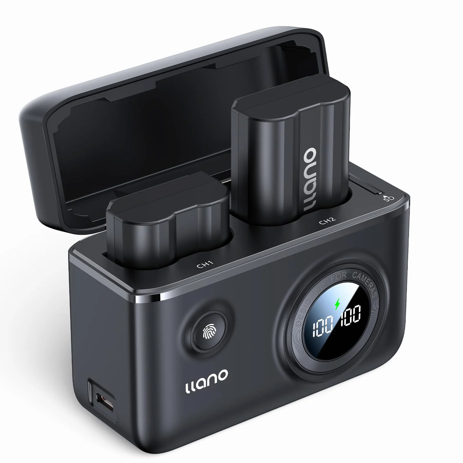 llano EN-EL15c EN-EL15a EN-EL15b Kamera Akku Ladegerät Set Kompatibel mit Nikon Zf/Z5/Z6/Z7/Z8/D7500/D780/D850/D500/D610, 2-Pack 2400mAh Batterien Smartes Digitales Display Magnetische Abdeckung