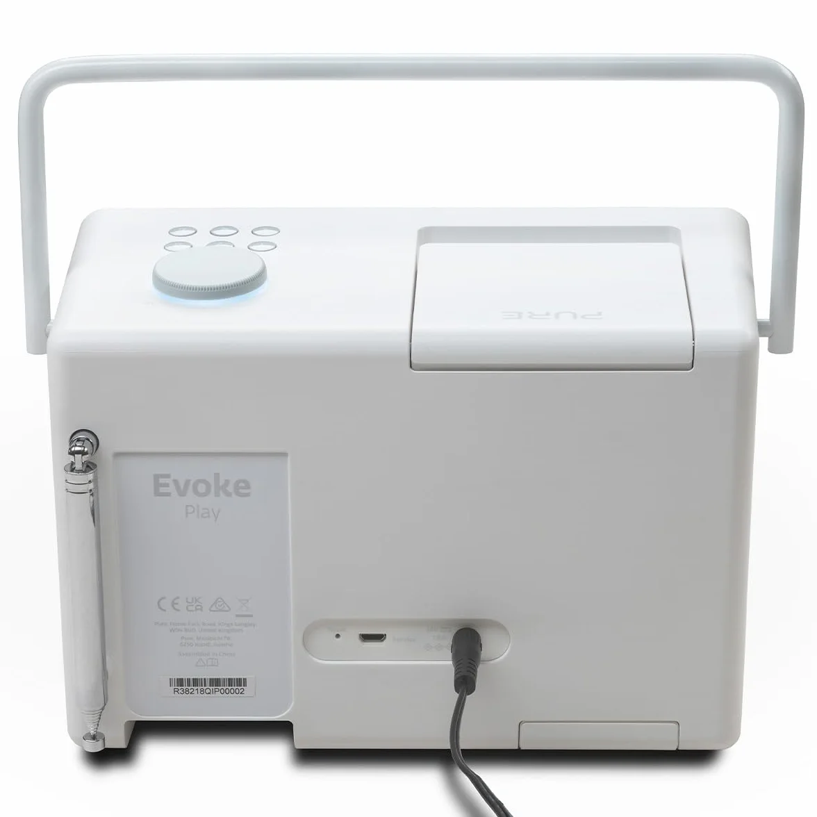 Pure Evoke Play vielseitiges Musiksystem für innen und außen (DAB+/UKW Radio, Internetradio, Podcasts, Spotify Connect, Bluetooth in sattem 40W Stereoklang), Cotton White