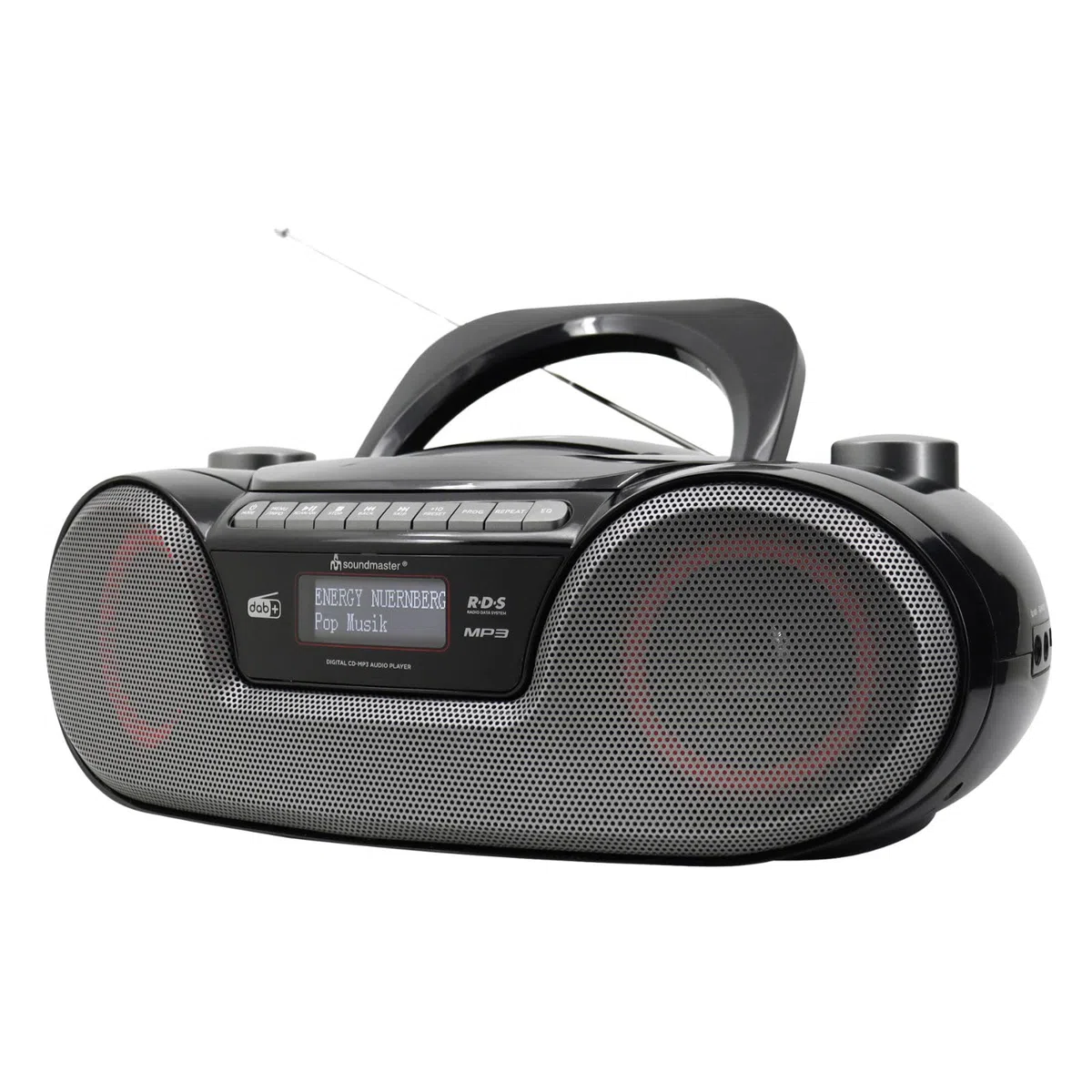 Soundmaster SCD8300SW tragbares Digitalradio CD-Player Hörbuchfunktion Bluetooth DAB+ UKW-Radio USB/SD-Anschluss Kopfhöreranschluss Wecker Boombox