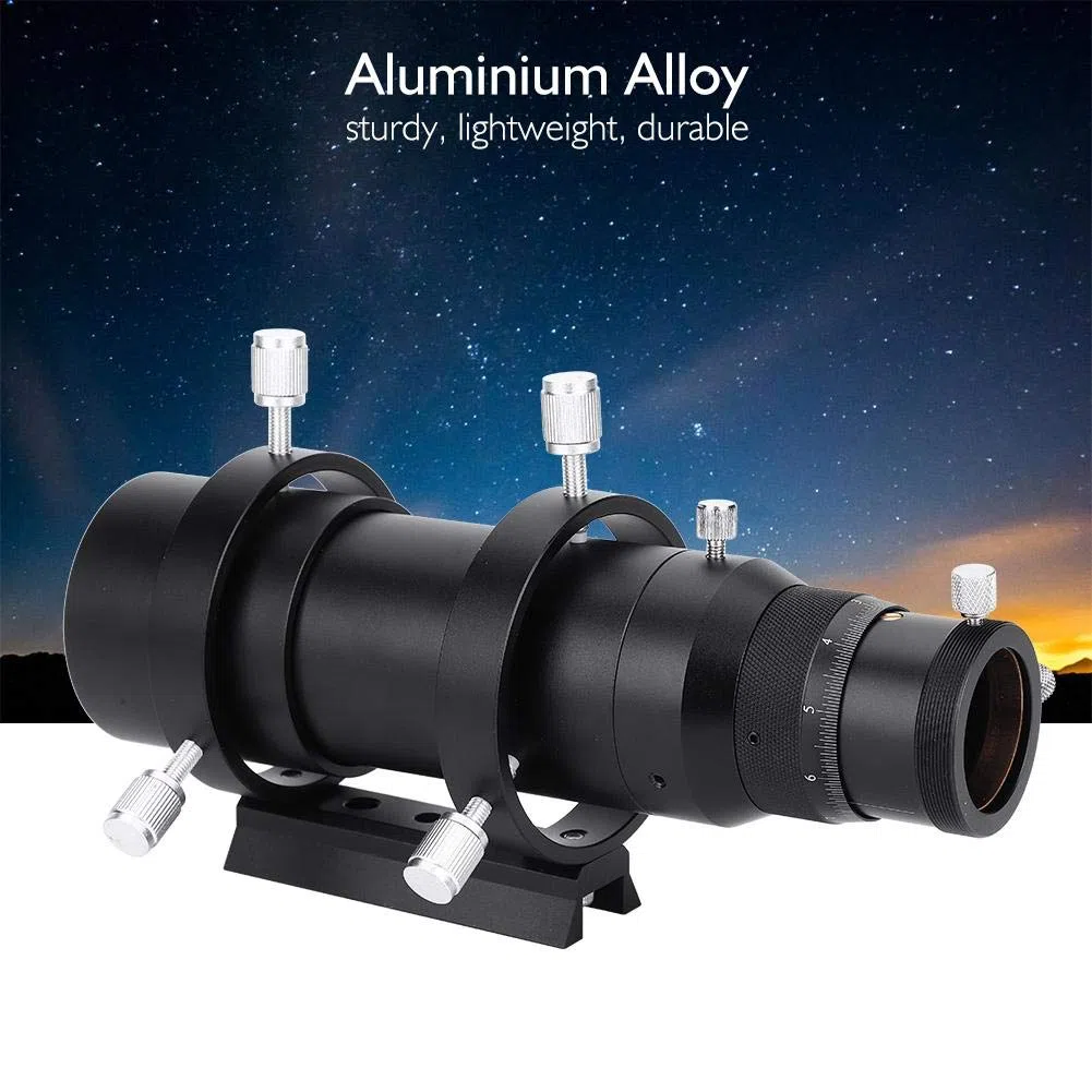 Finderscope, Aluminiumlegierung 50mm Double Helical Focuser Guide Scope Finderscope für astronomisches Teleskop Schwarze Farbe